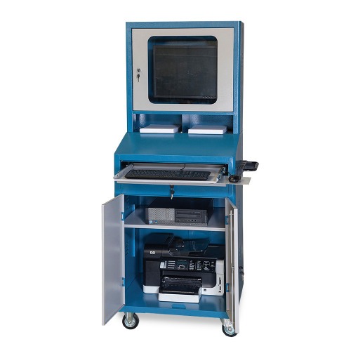 Rack m�vel fechado com gaveta porta-teclado e 2 portas - CR-89