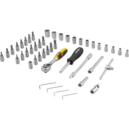 Jogo de soquete sextavado e ponteira 4 mm a 14 mm encaixe 1/4