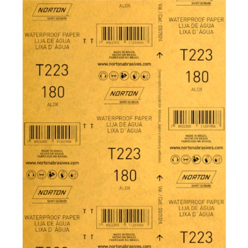 Folha de lixa D'água 225 x 275 mm - T223 Folha de lixa D'água 225 x 275 mm - T223