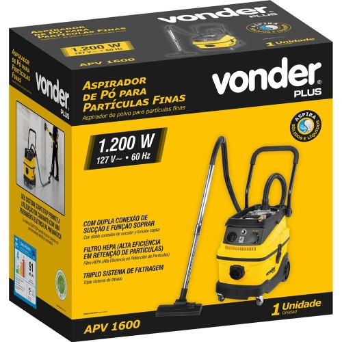 Aspirador de p� � l�quido 30L para part�culas finas 1200 watts - APV 1600  110V