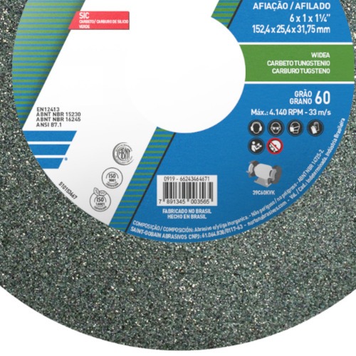 Rebolo reto para metal duro 6