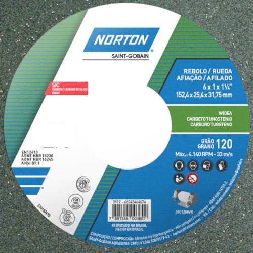 Rebolo reto para metal duro 6