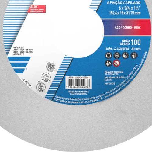 Rebolo reto para metal duro 6