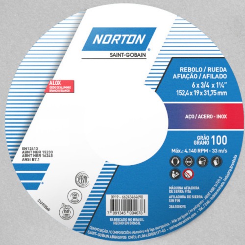 Rebolo reto para metal duro 6