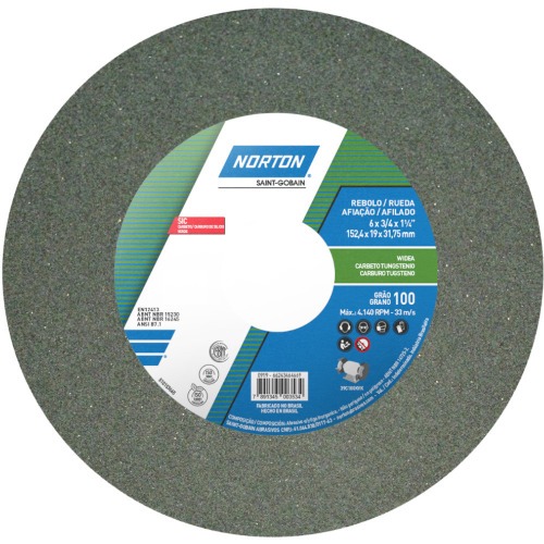 Rebolo reto para metal duro 6 Rebolo reto para metal duro 6