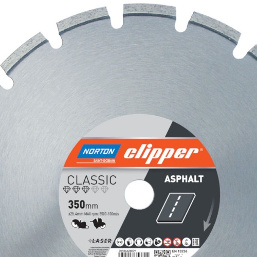 Disco diamantado segmentado 350 x 25,4 mm para asfalto - Clipper Classic Asphalt