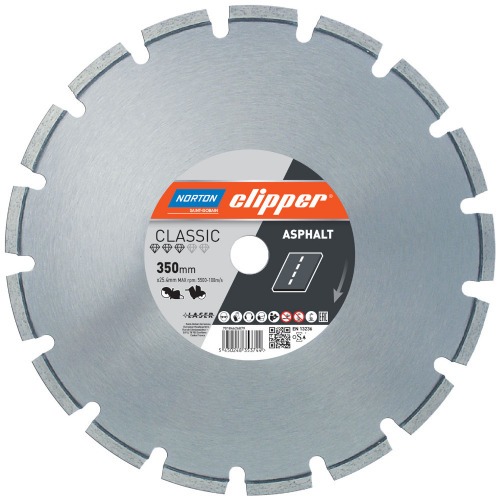 Disco diamantado segmentado 350 x 25,4 mm para asfalto - Clipper Classic Asphalt