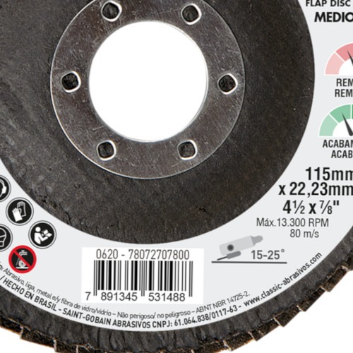 Disco de lixa flap disc 4.1/2 x 7/8 Disco de lixa flap disc 4.1/2 x 7/8