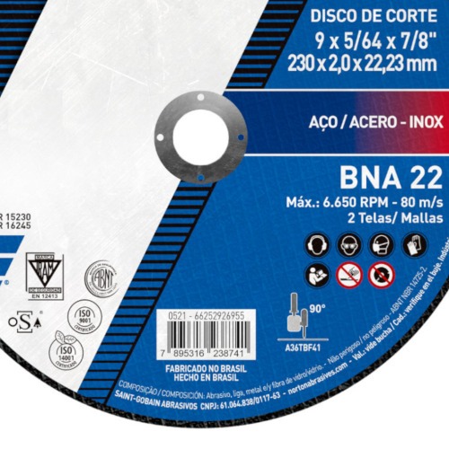 Disco de corte para inox 9