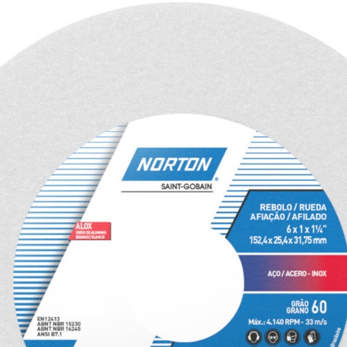 Rebolo reto para metal duro 6 x 1 x 1.1/4 Rebolo reto para metal duro 6 x 1 x 1.1/4