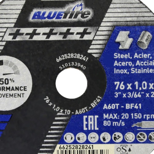 Disco de corte para metal e inox 3 x 3/64 x 25/64 Disco de corte para metal e inox 3 x 3/64 x 25/64