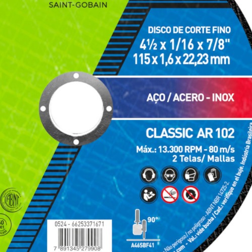 Disco de corte para metal 4.1/2 x 1/16 x 7/8 Disco de corte para metal 4.1/2 x 1/16 x 7/8