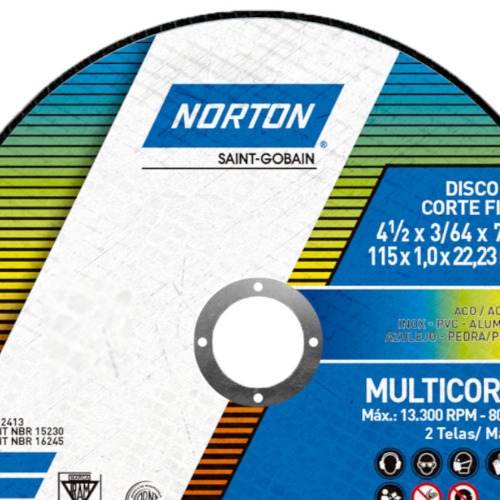 Disco de corte para multi materiais 4.1/2 x 3.64 x 7/8