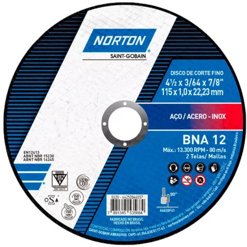 Kit 25 Discos de corte para metal e inox 4.1/2 x 3/64 x 7/8