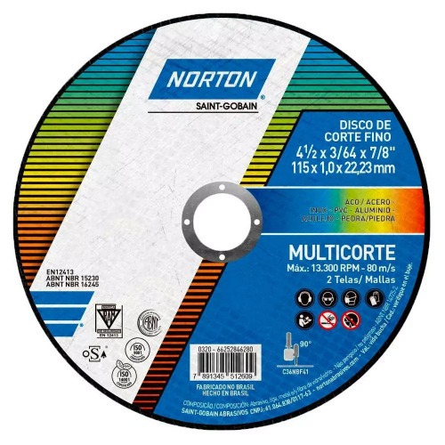 Kit 25 Discos de corte para multi materiais 4.1/2 x 3/64 x 7/8 Kit 25 Discos de corte para multi materiais 4.1/2 x 3/64 x 7/8