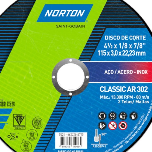 Kit 25 Discos de corte para a�o 4.1/2 x 1/8 x 7/8