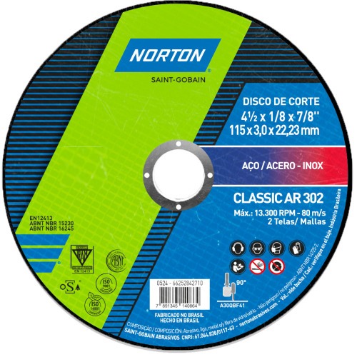 Kit 25 Discos de corte para a�o 4.1/2 x 1/8 x 7/8