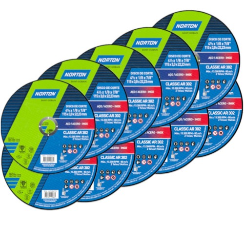 Kit 25 Discos de corte para a�o 4.1/2 x 1/8 x 7/8