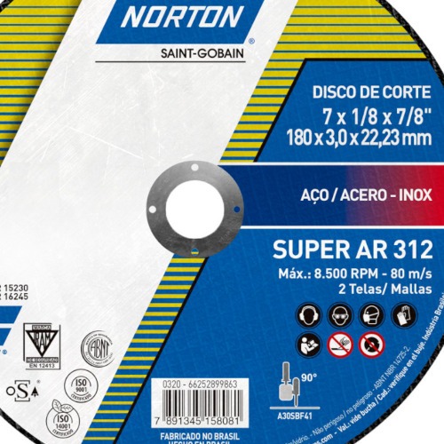 Kit 25 Discos de corte para metal 7 x 1/8 x 7/8