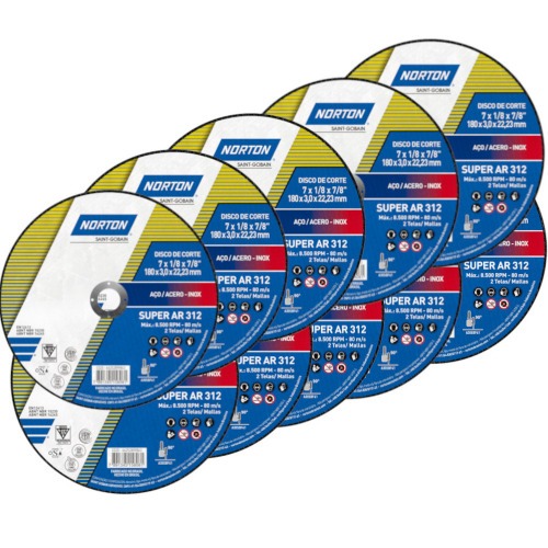Kit 25 Discos de corte para metal 7 x 1/8 x 7/8