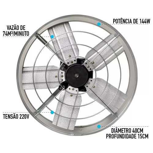 Exaustor axial 40 cm linha comercial - EX40  220V