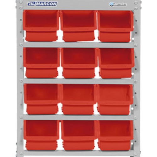 Estante metálica com 12 gavetas n° 5 vermelha - EF12/5V Estante metálica com 12 gavetas n° 5 vermelha - EF12/5V