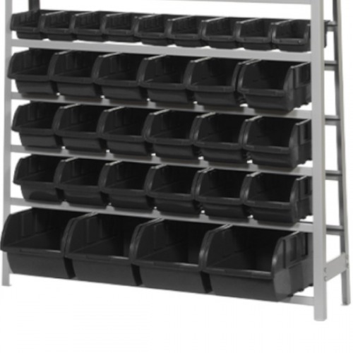 Estante met�lica com 49 gavetas preta medidas diversas  - EM49P