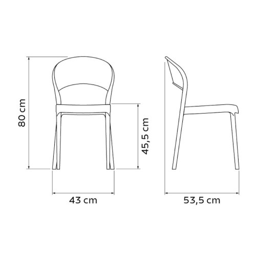 Cadeira pl�stica com encosto fechado branca - Sissi 