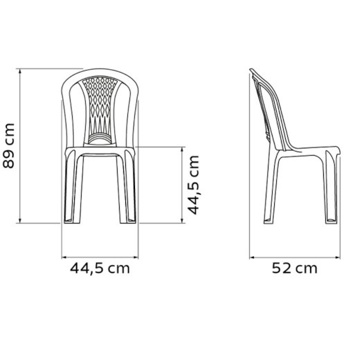 Cadeira plástica sem braços branca - Laguna Cadeira plástica sem braços branca - Laguna
