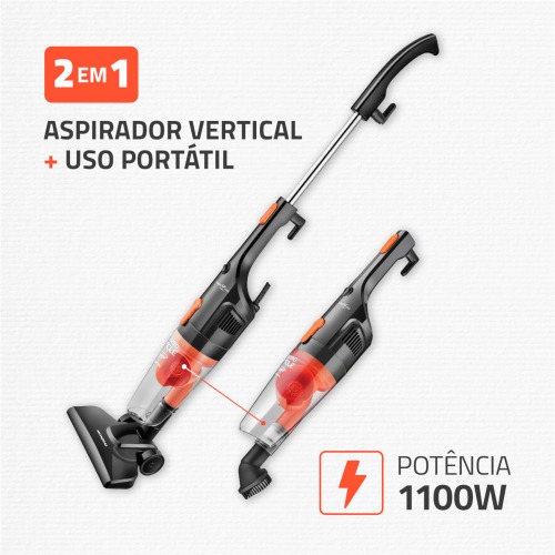 Aspirador de p�  2 em 1 port�til e vertical 1.100 watts  Turbo Cycle - AP-35  220V