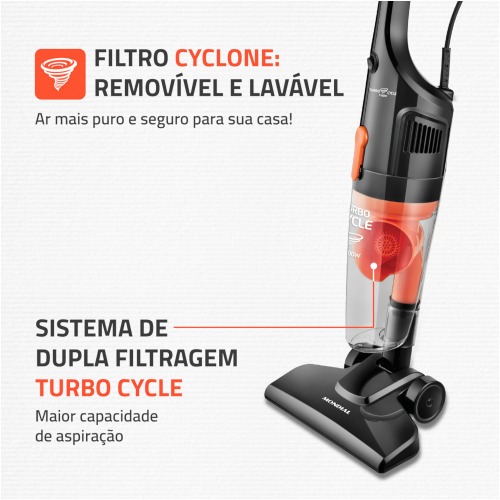 Aspirador de p�  2 em 1 port�til e vertical 1.100 watts  Turbo Cycle - AP-35  220V