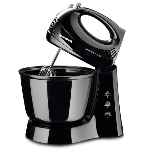 Batedeira 400 watts 3 velocidades preta Prática - B-44-B 110V Batedeira 400 watts 3 velocidades preta Prática - B-44-B 110V