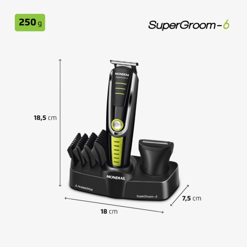 Aparador de pelos 6 em 1 Super Groom - BG-04  110V/220V