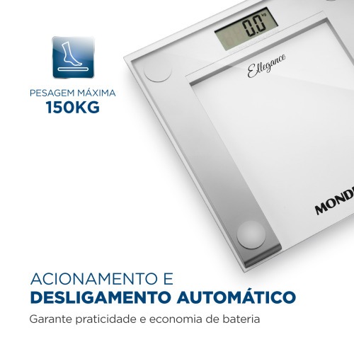 Balan�a digital para banheiro capacidade 150 kg Ellegance - BL-03