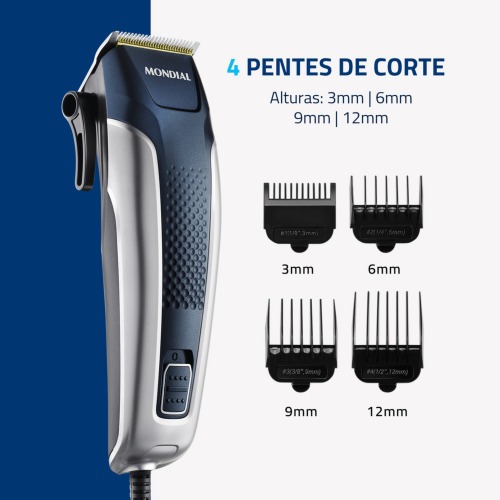 M�quina de cortar cabelo com maleta e acess�rios Titanium Power - CR-09M  110V