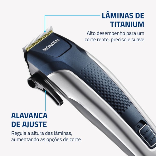 M�quina de cortar cabelo com maleta e acess�rios Titanium Power - CR-09M  110V