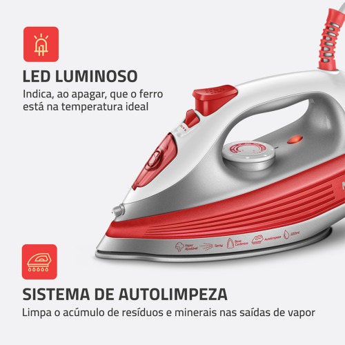 Ferro de passar a vapor 1200 watts - FVN-01-O 220V Ferro de passar a vapor 1200 watts - FVN-01-O 220V