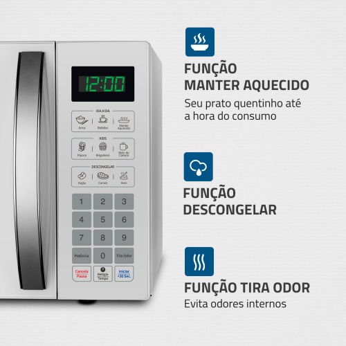 Micro-ondas 34 litros 1400W 10 n�veis de pot�ncia - MO-02-34-W  220V
