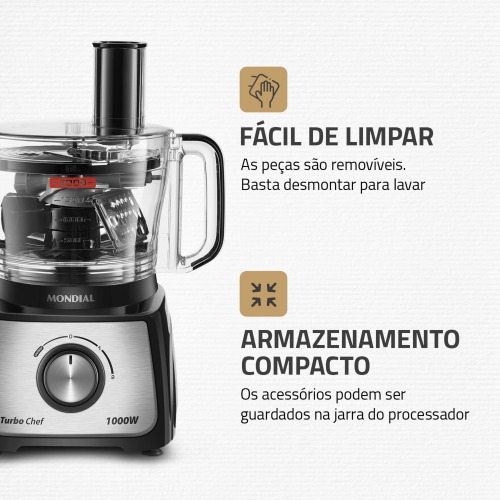 Multiprocessador de alimentos 1.000W 9 em 1 Turbo Chef - MPN-01-BF  110V