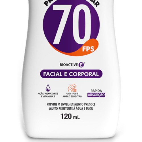 Protetor solar facial e corporal 120 ml FPS 70 - 64790