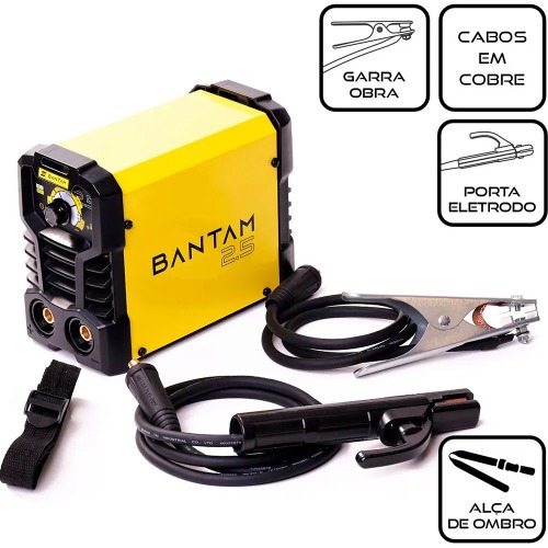 Inversora de solda 120A para eletrodo revestido bivolt - Bantam 2.5 110V/220V Inversora de solda 120A para eletrodo revestido bivolt - Bantam 2.5 110V/220V