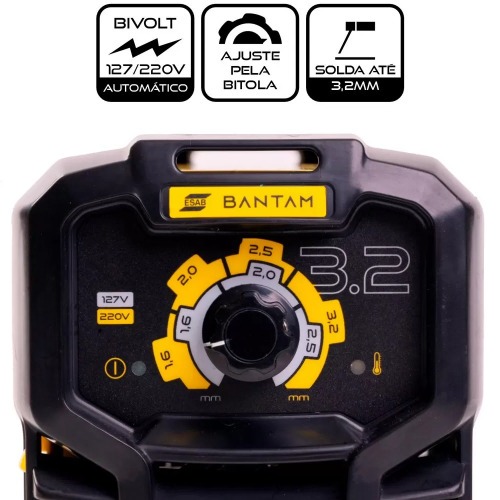 Inversora de solda 160A para eletrodo revestido bivolt - Bantam 3.2 110V/220V Inversora de solda 160A para eletrodo revestido bivolt - Bantam 3.2 110V/220V
