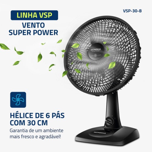 Ventilador de mesa 30 cm 6 p�s com 3 velocidades - VSP-30-B  110V