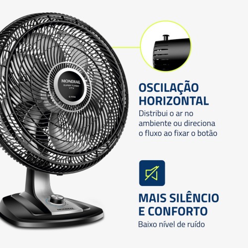 Ventilador de mesa 50 cm 8 pás 3 velocidades Turbo 110V Ventilador de mesa 50 cm 8 pás 3 velocidades Turbo 110V