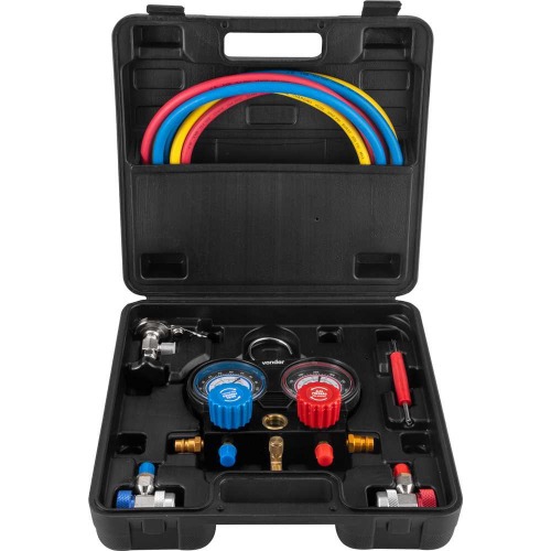 Manifold para ar-condicionado automotivo em alum�nio