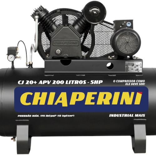 Compressor de ar 20 pés 200L 5 hp 175 lbs trifásico - CJ 20+ APV 200L Compressor de ar 20 pés 200L 5 hp 175 lbs trifásico - CJ 20+ APV 200L