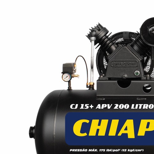 Compressor de ar 15 p�s 200 litros 3 hp 175 lbs monof�sico - CJ 15+ APV 200L  110V/220V