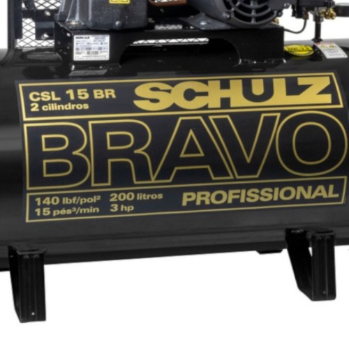 Compressor de ar 15 p�s 200L 3 hp 140 libras trif�sico Bravo - CSL15BR/200 