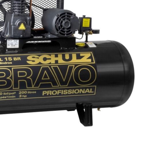 Compressor de ar 15 p�s 200L 3 hp 140 libras monof�sico Bravo - CSL15BR/200  220V