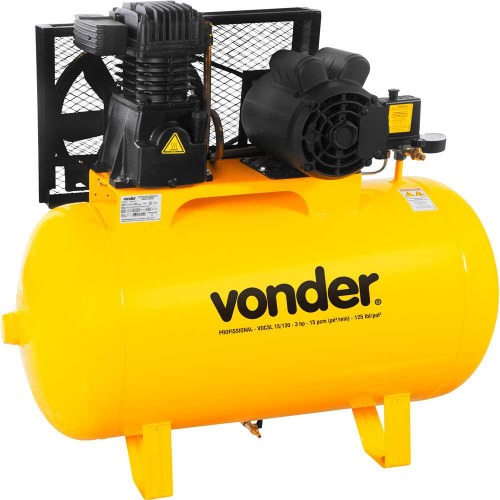 Compressor de ar 15 p�s 122L 3 hp 125 lbs trif�sico - VDCSL 